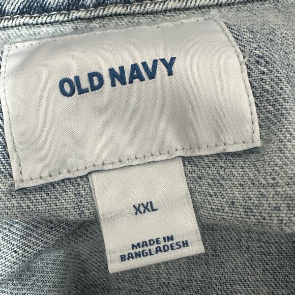 Old Navy Jean Jacket Womens XXL Destroyed Denim Distressed Light Wash - Picture 8 of 10